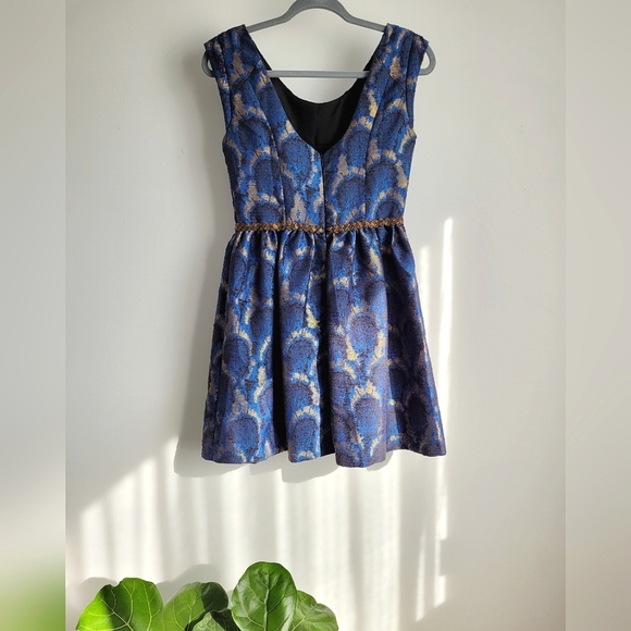 1861 blue and gold dress Small - Picture 2 of 3